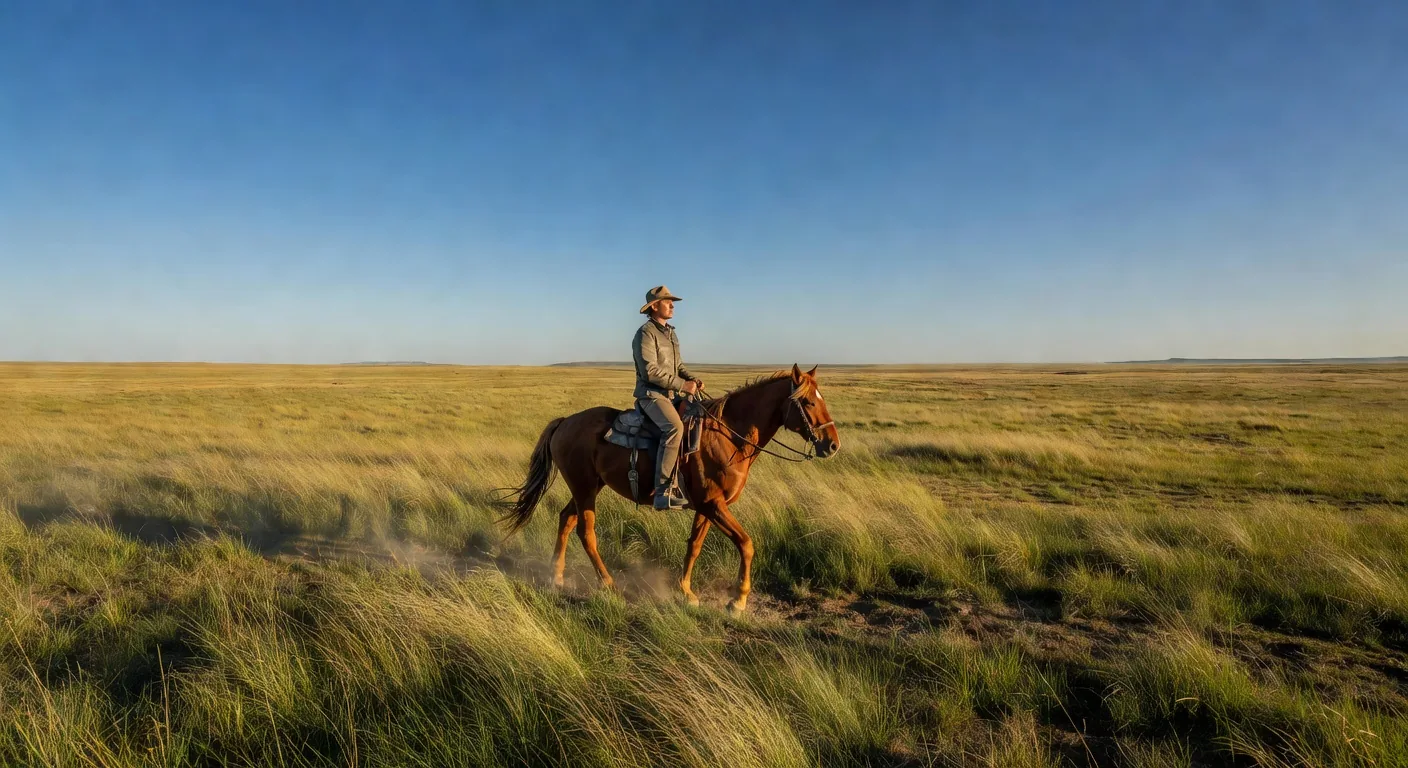 Wide open landscape viewed from across a plain